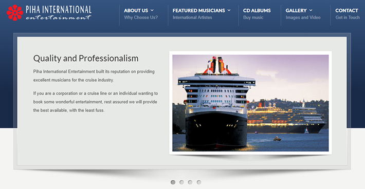 Piha International Entertainment home page