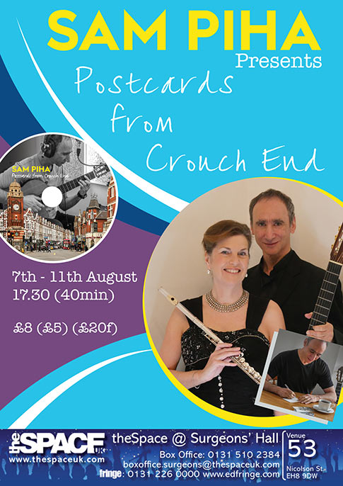 Promotional poster for the Edinburgh Fringe Festival - Sam Piha